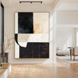 Textured Geometric Opulence | Black Beige