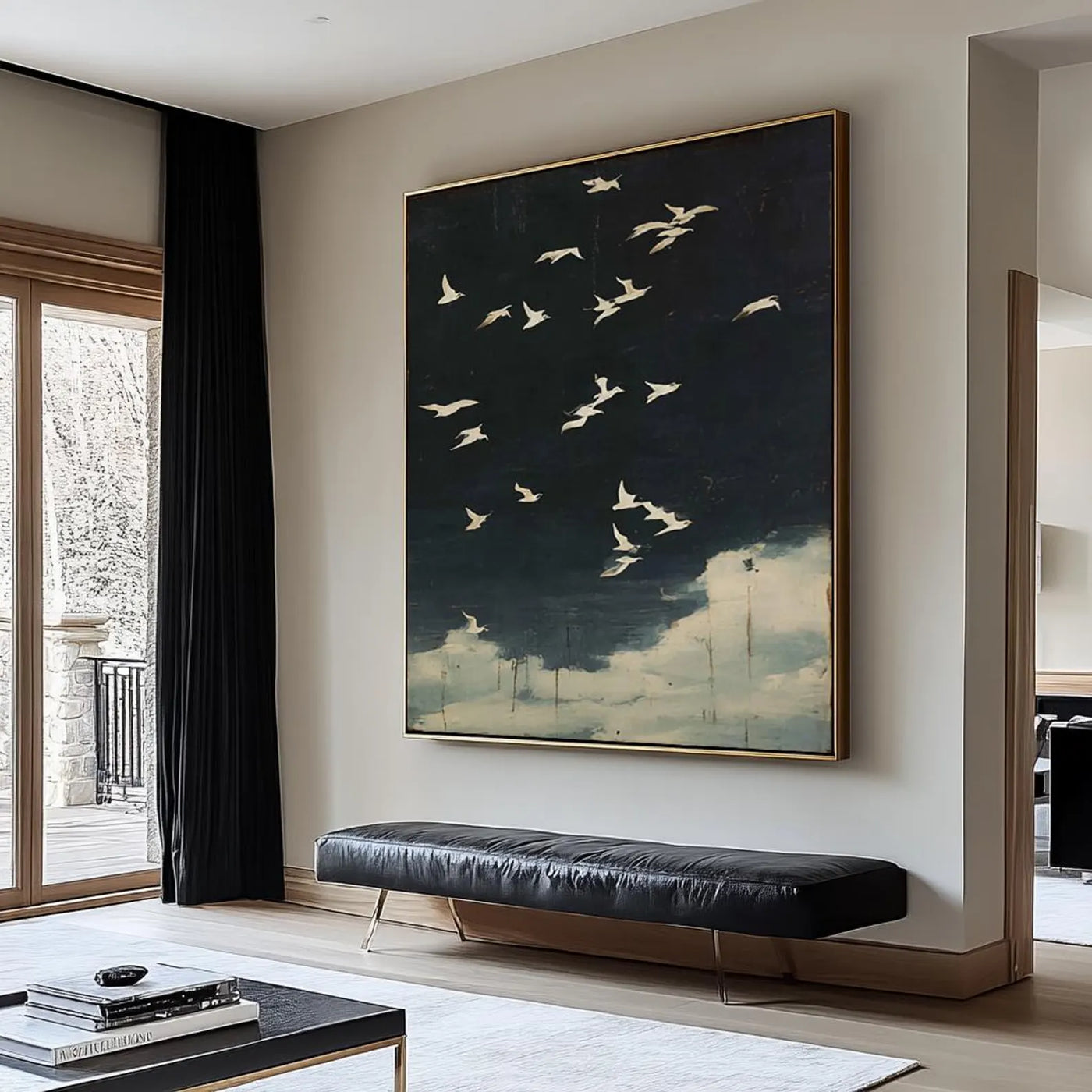 Textured Avian Nocturne | Ebony Skies