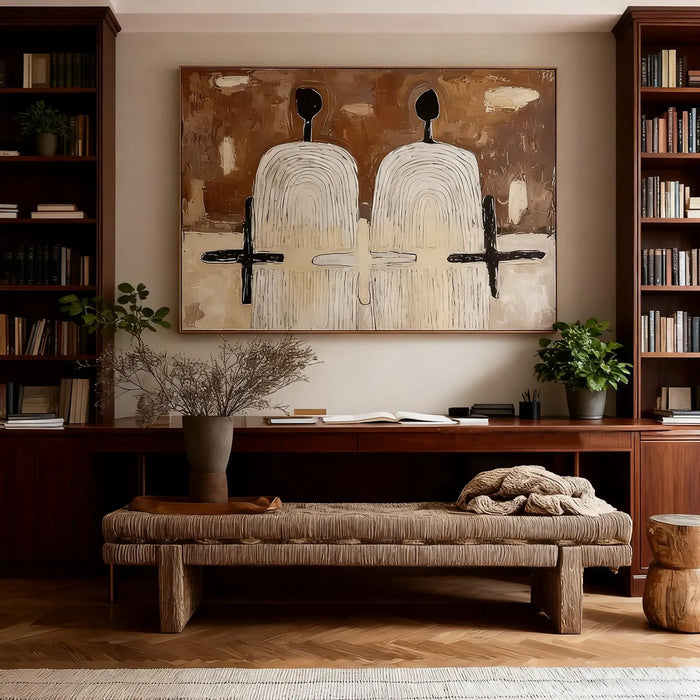 Textured Dual Silhouettes | Warm Hues