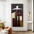 Textured Figural Sophistication | Burgundy White