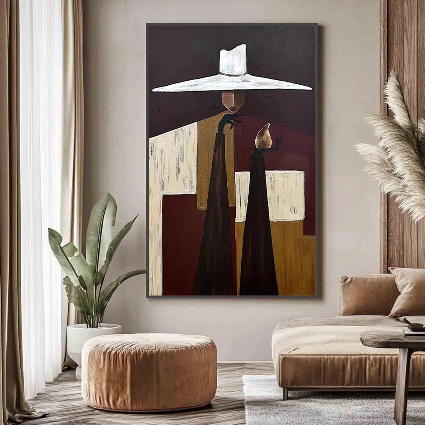 Textured Figural Sophistication | Burgundy White