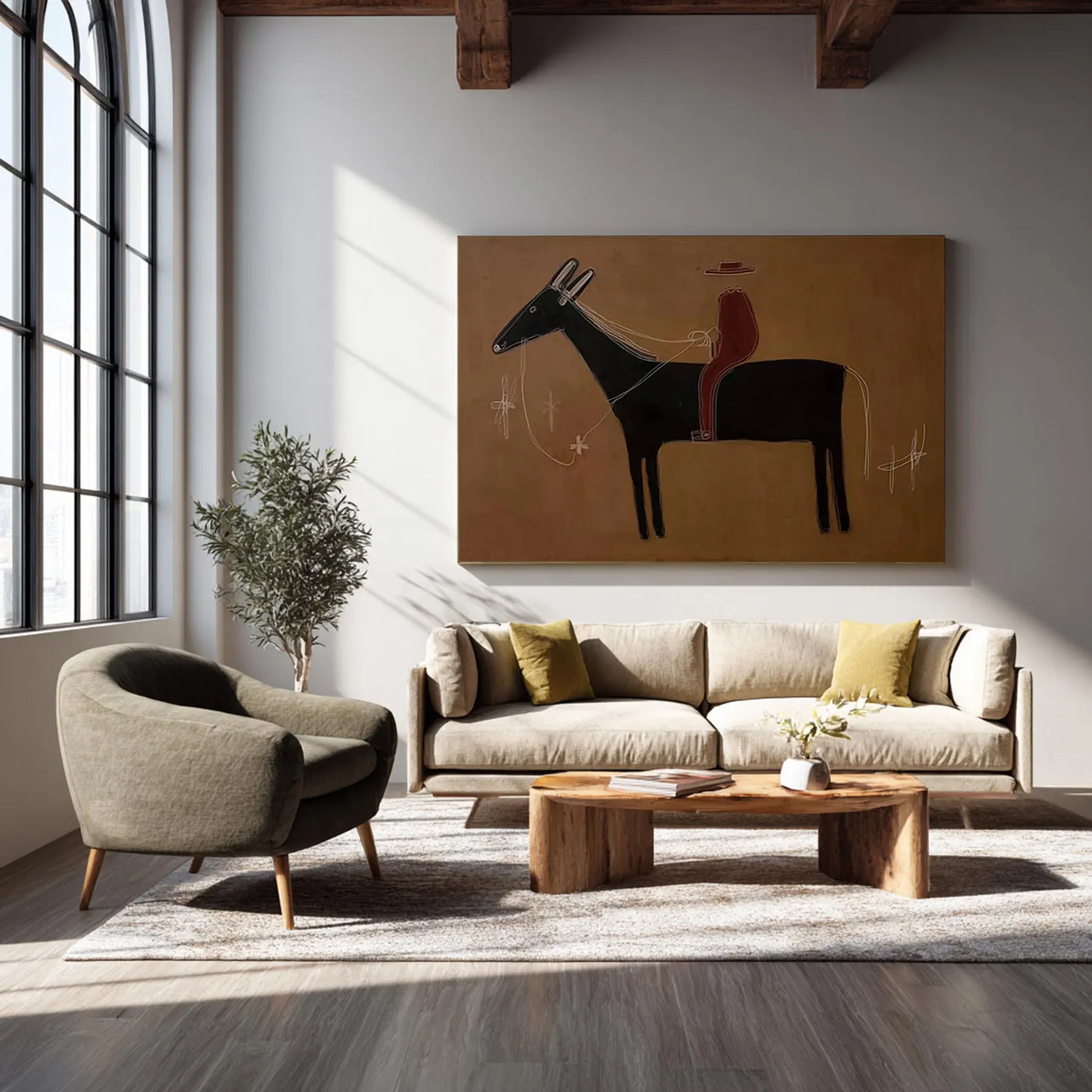 Warm Equestrian Portrait | Black Steed