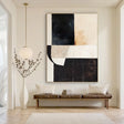 Textured Geometric Opulence | Black Beige