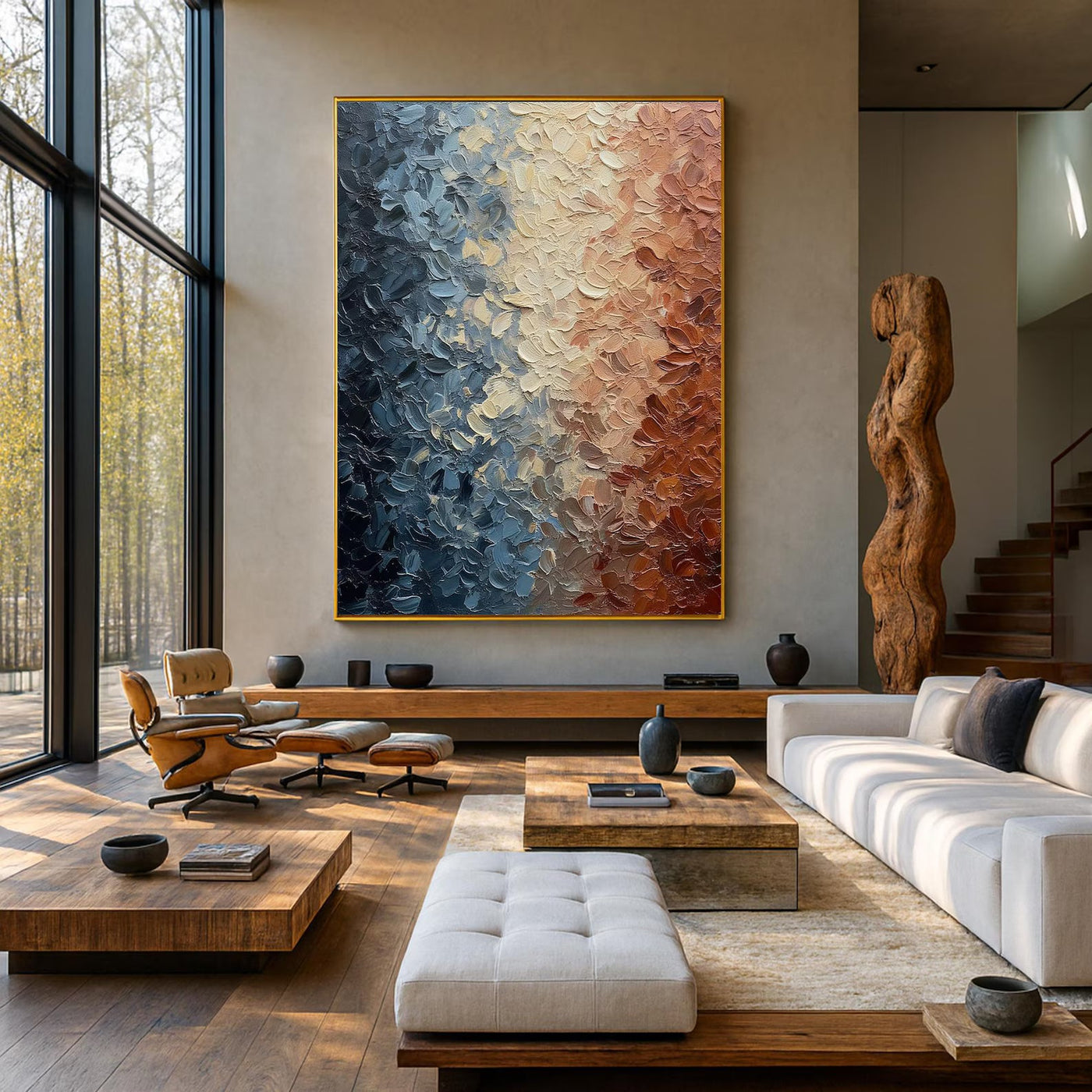 Textured Hue Blend | Navy Rust