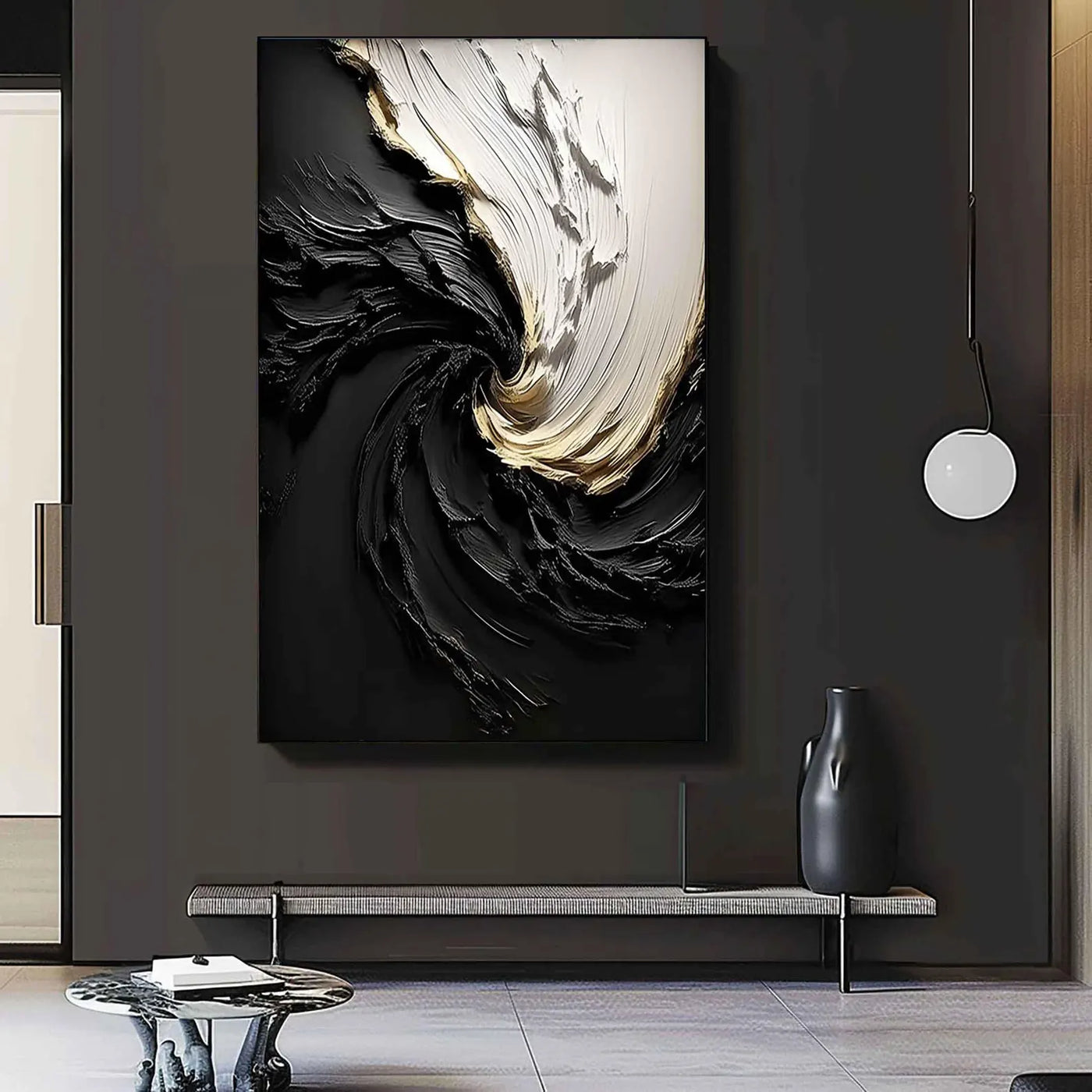 Textured Swirl Luxury | Black Gold