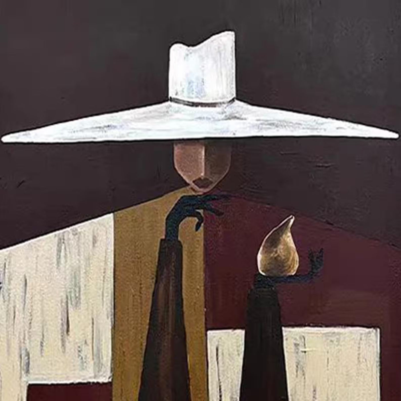 Textured Figural Sophistication | Burgundy White