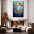Textured Koi Opulence | Azure Swirl