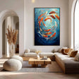 Textured Koi Opulence | Azure Swirl