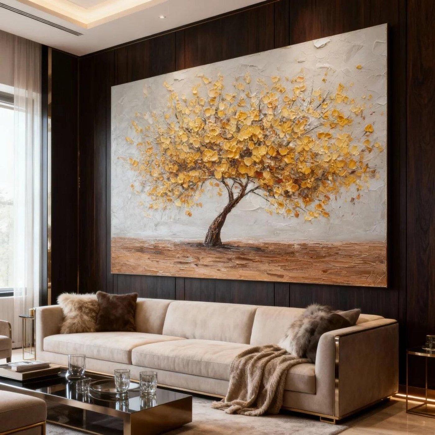Textured Golden Canopy | Warm Tones