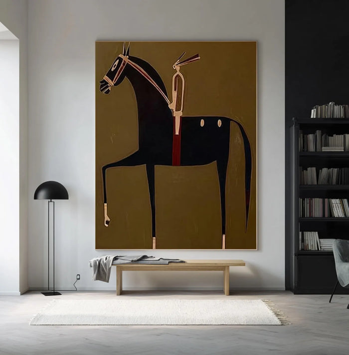 Stylized Equestrian Artistry | Brown Steed