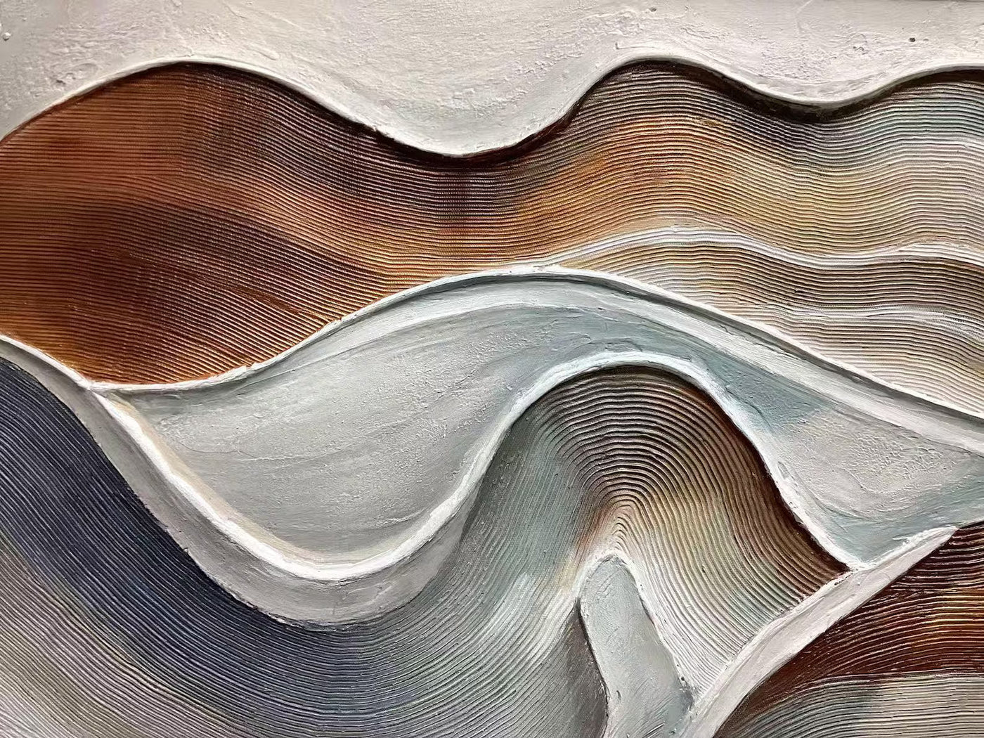 Textured Wave Harmony | Beige Brown