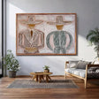 Stylized Hat-Clad Figures | Warm Hues