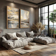 Ethereal Gold Landscape | Grey Horizon
