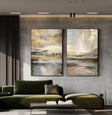 Ethereal Gold Landscape | Grey Horizon