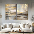 Ethereal Gold Landscape | Grey Horizon