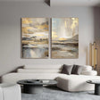 Ethereal Gold Landscape | Grey Horizon