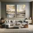 Ethereal Gold Landscape | Grey Horizon