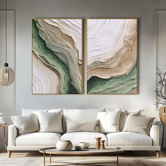 Organic Textured Waves | Sage Green