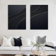 Black Minimalist Textured Wall Art Set of 2 #MT054