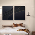 Black Minimalist Textured Wall Art Set of 2 #MT054