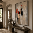 Textured Abstract Silhouette | Bold Red