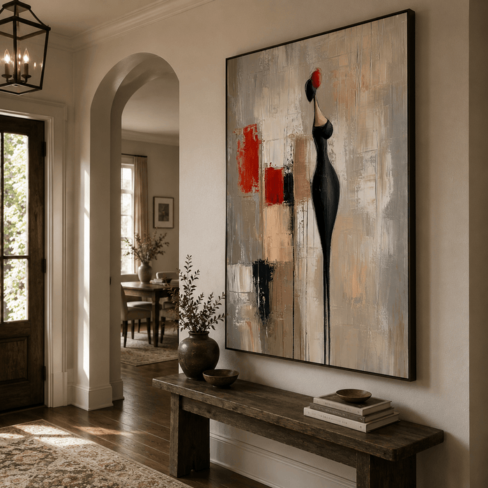 Textured Abstract Silhouette | Bold Red