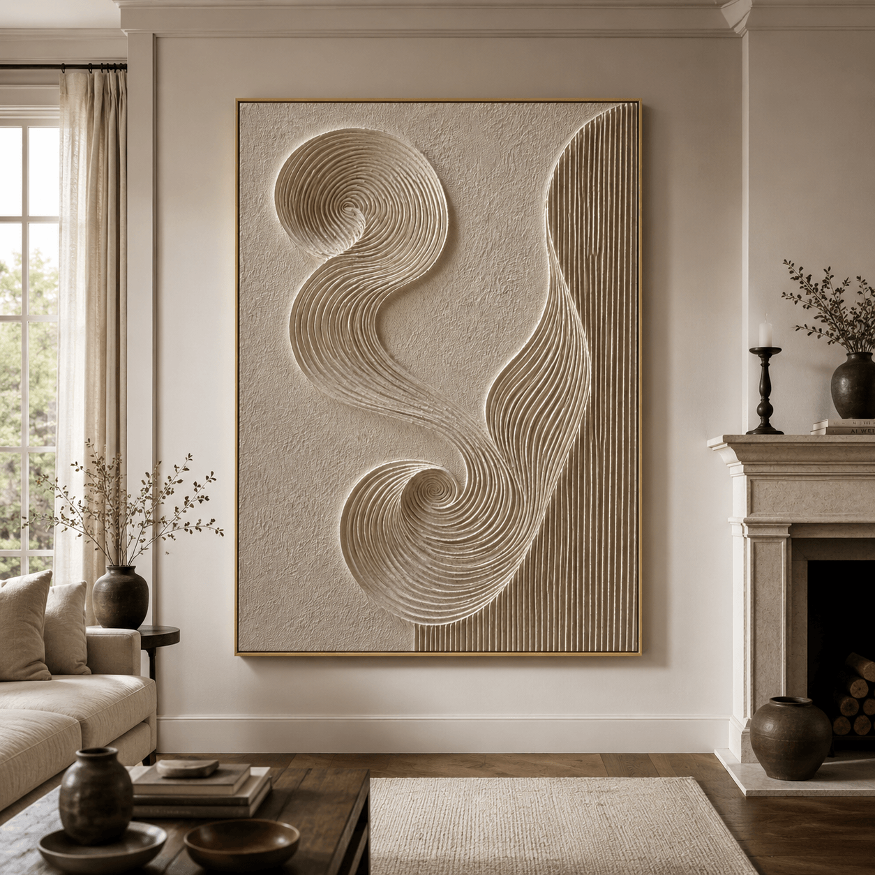 3D Textured Art | Swirl Layered Waves