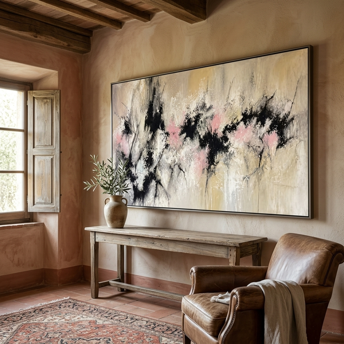 Blush & Onyx Whisper | Soft Petal Drift