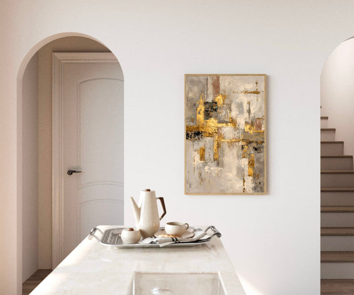 Textured Gold Accent Art | Opulent Depth